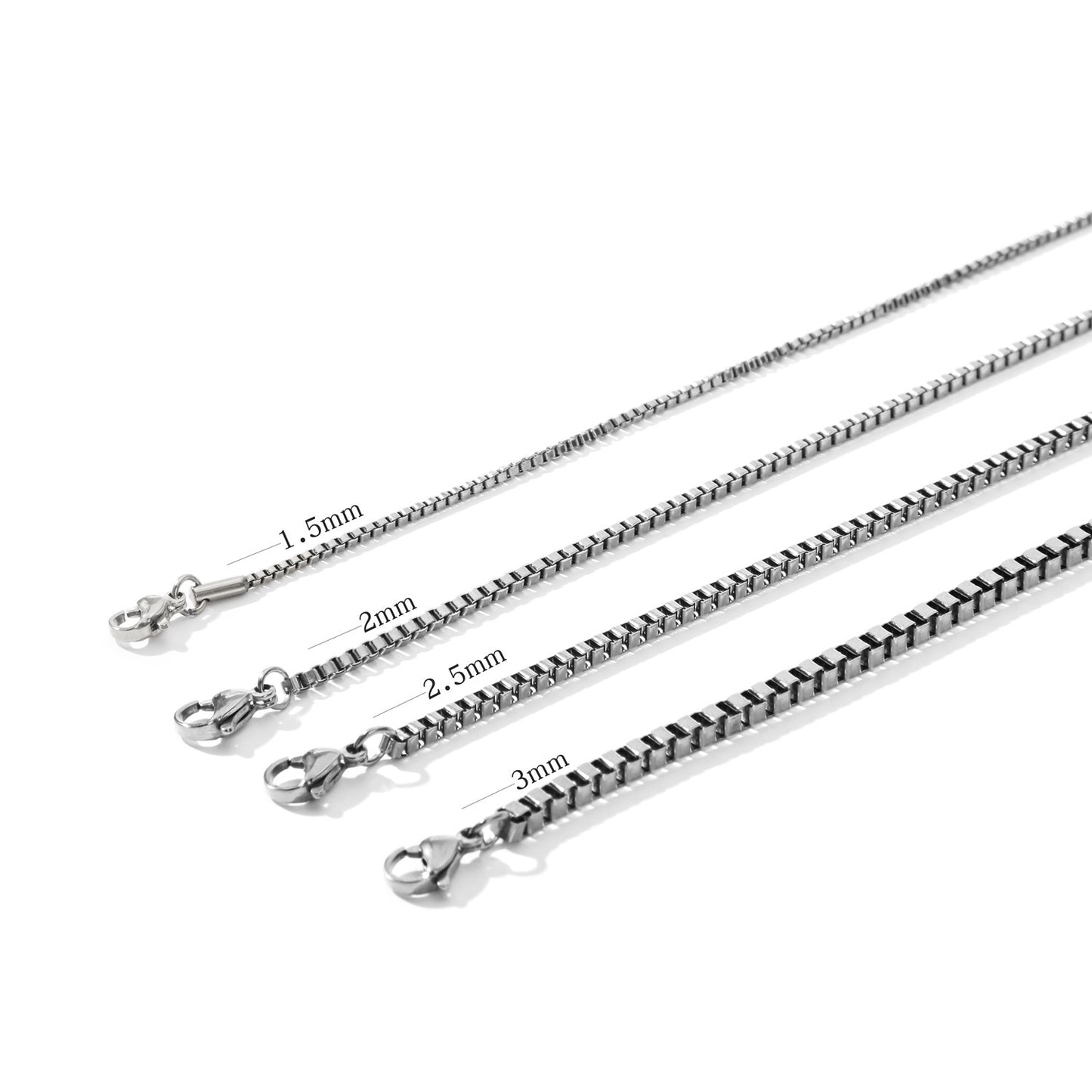 15202530mm Stainless Steel Square Bag 18K Bracelet Does Not Fade