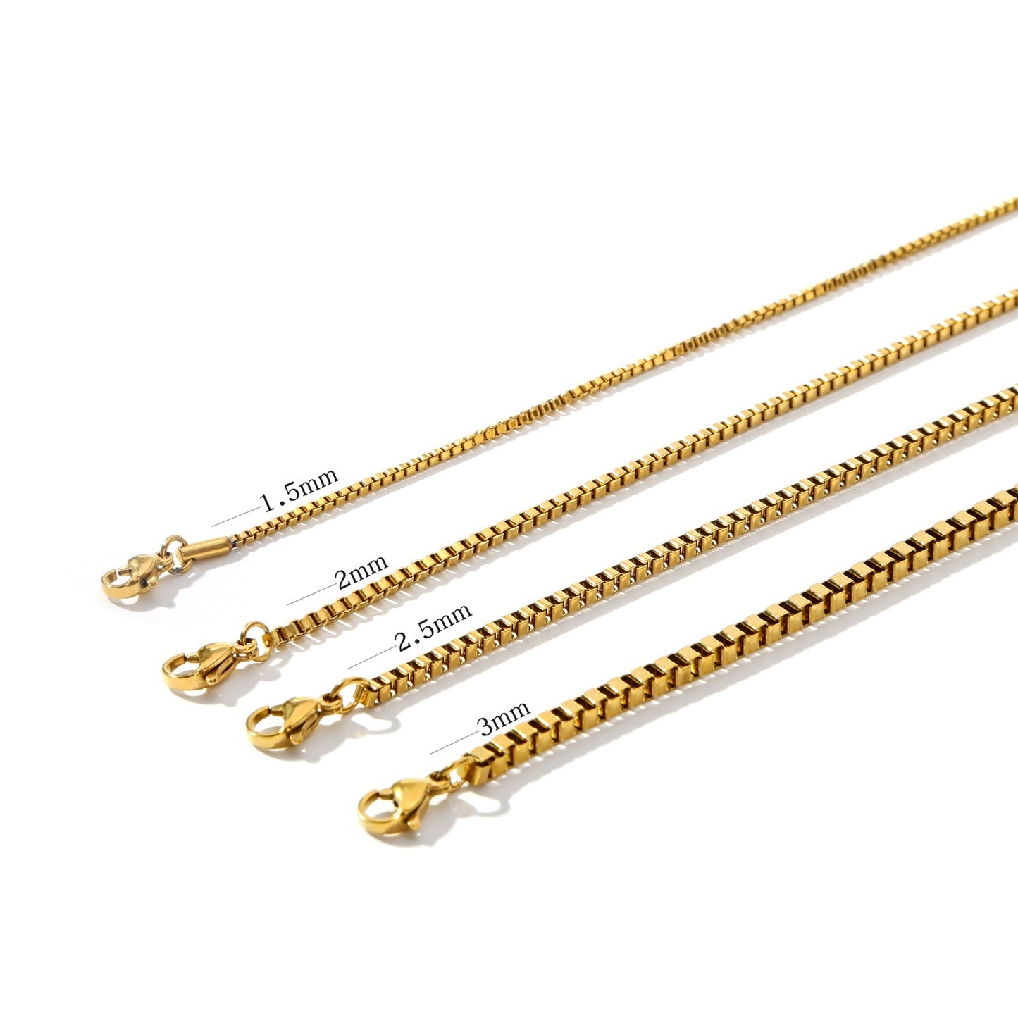 15202530mm Stainless Steel Square Bag 18K Bracelet Does Not Fade