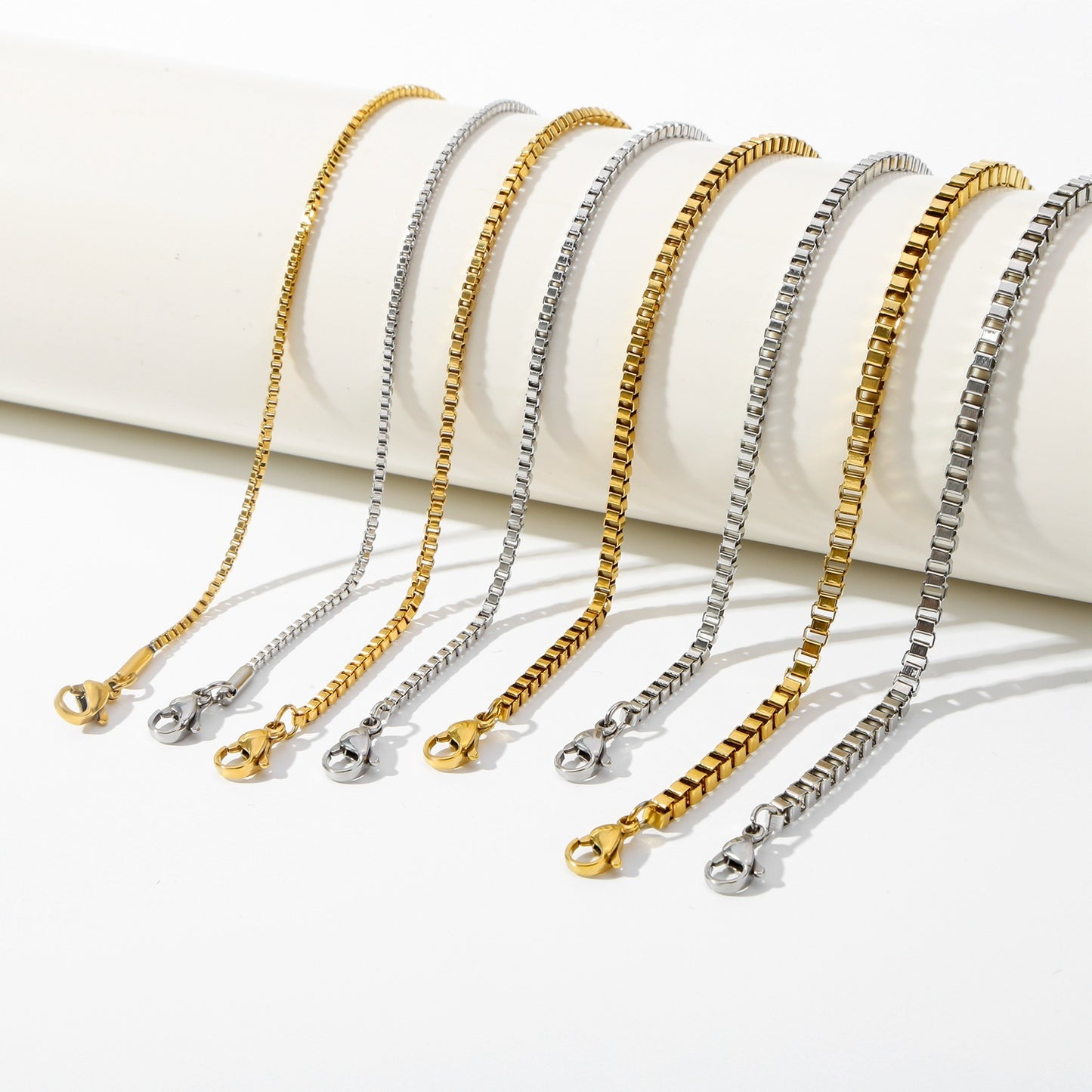 15202530mm Stainless Steel Square Bag 18K Bracelet Does Not Fade